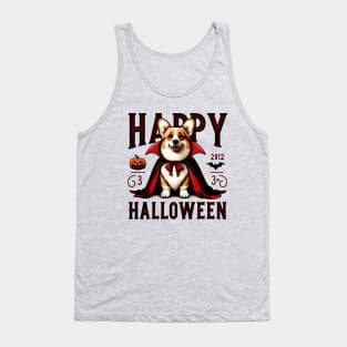 Vintage Corgi Dog Halloween Vampyre Tank Top